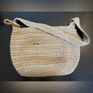 The Sak Crochet Tan Handbag Shoulder Bag